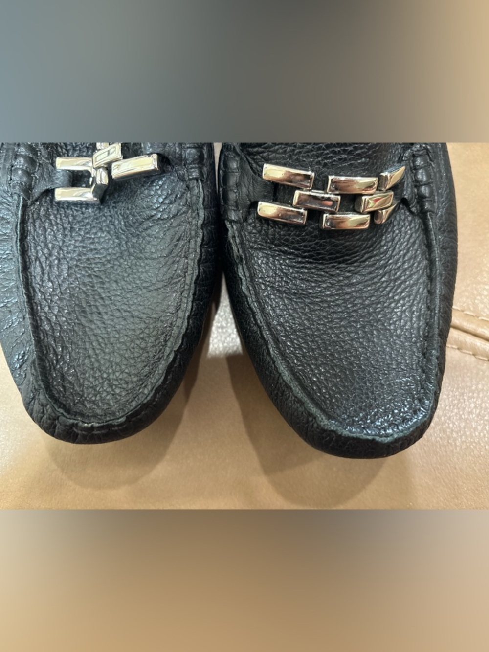 Talbots Black minimalist genuine Leather Slip-On Loafers - Picture 8 of 8